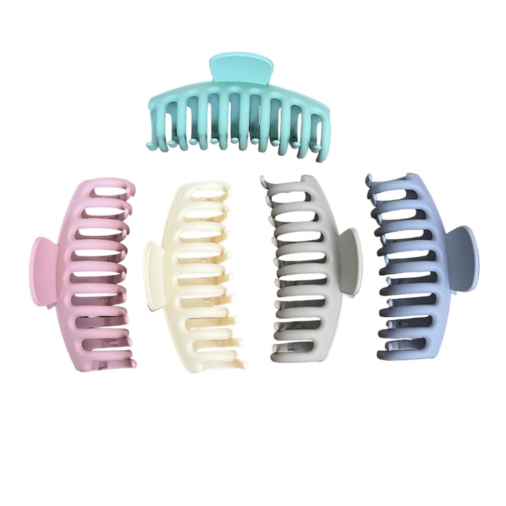 New 5 pk multi color claw clips for hair